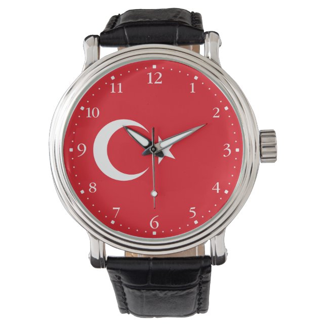 Turkiet flagga armbandsur (Framsida)