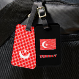 Turkiet flagga bagageetikett bagagebricka