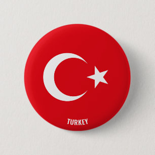 Turkiet Flagga Charming Patriotic Knapp