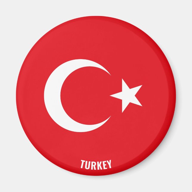 Turkiet Flagga Charming Patriotic Magnet (Framsidan)