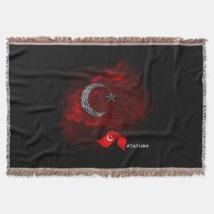 Turkiet flagga filt