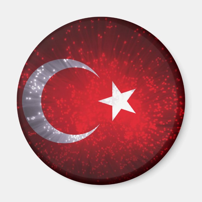 Turkiet Flagga Fireworks Magnet (Framsidan)