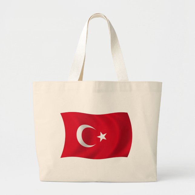 Turkiet Flagga Handväskor Jumbo Tygkasse (Framsidan)