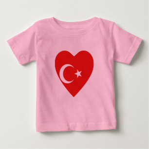 Turkiet Flagga Heart T-Shirt