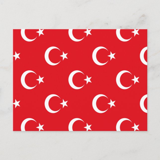 Turkiet Flagga Helg Vykort (Framsida)