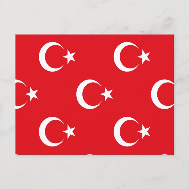 Turkiet Flagga Inbjudan Vykort (Framsida)