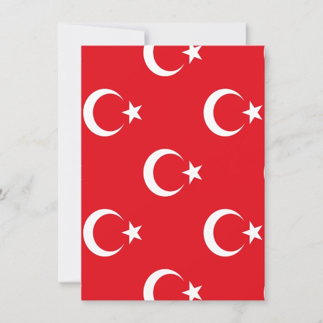 Turkiet Flagga Inbjudningar (Framsida)