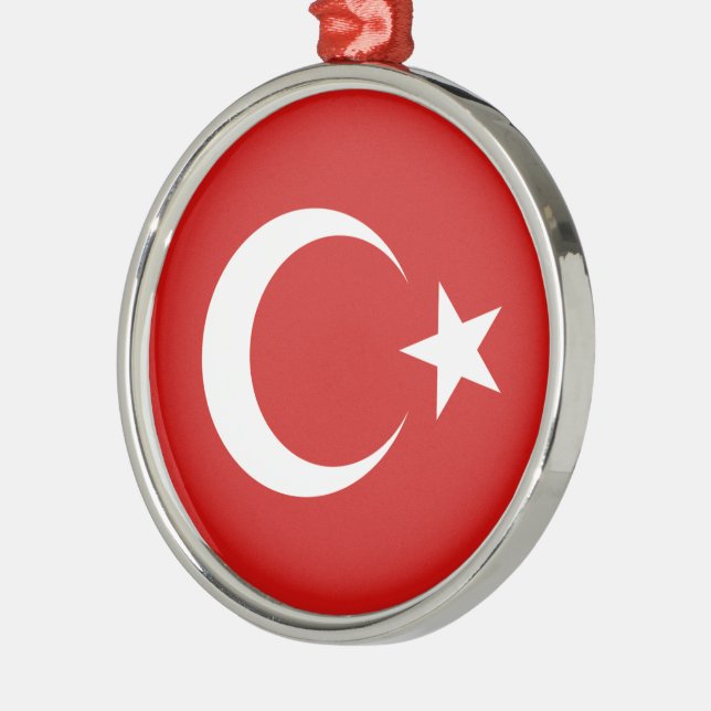 Turkiet Flagga Julgransprydnad Metall (Vänster)