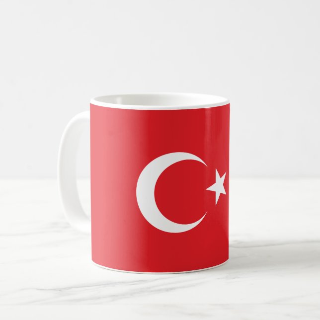Turkiet Flagga Kaffemugg (Framsida vänster)
