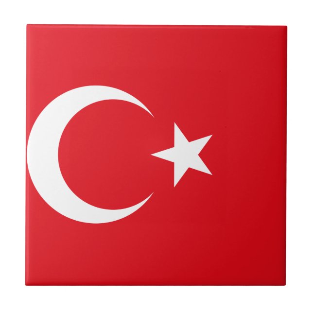 Turkiet flagga kakelplatta (Framsidan)