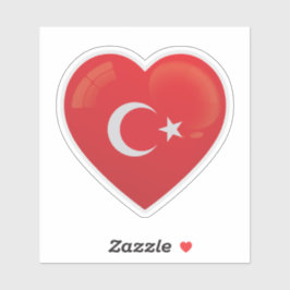 Turkiet Flagga Kärlek Icon Sticker Klistermärken
