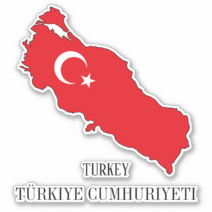 Turkiet Flagga Karta Klistermärken