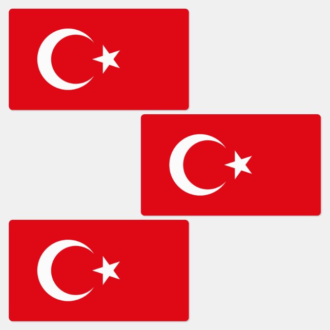 Turkiet flagga klistermärke (Grupp)