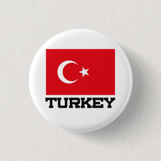 Turkiet flagga knapp (Framsida)