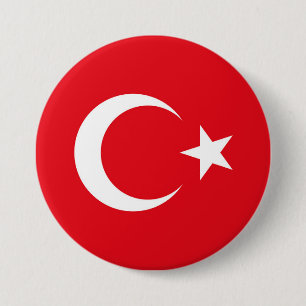 Turkiet Flagga Knapp