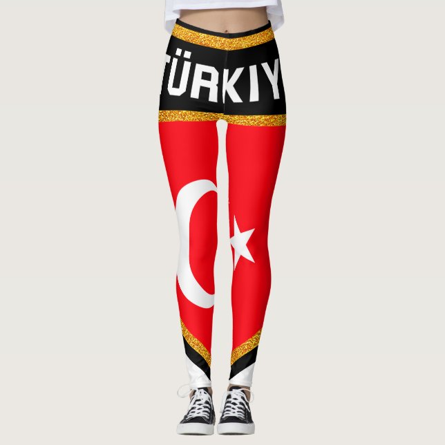 Turkiet Flagga Leggings (Framsida)