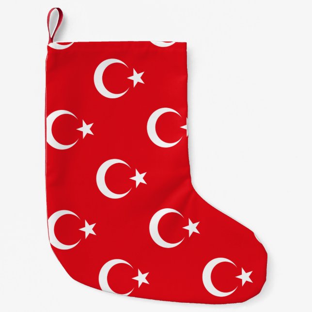 Turkiet Flagga Liten Julstrumpa (Framsidan)