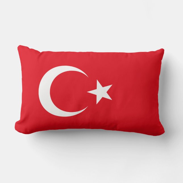 Turkiet flagga lumbarkudde (Framsida)