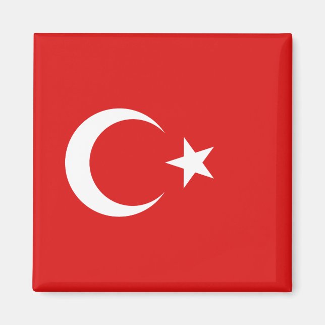 Turkiet Flagga Magnet (Framsidan)