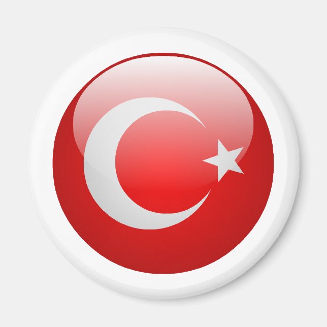 Turkiet Flagga Magnet (Framsidan)