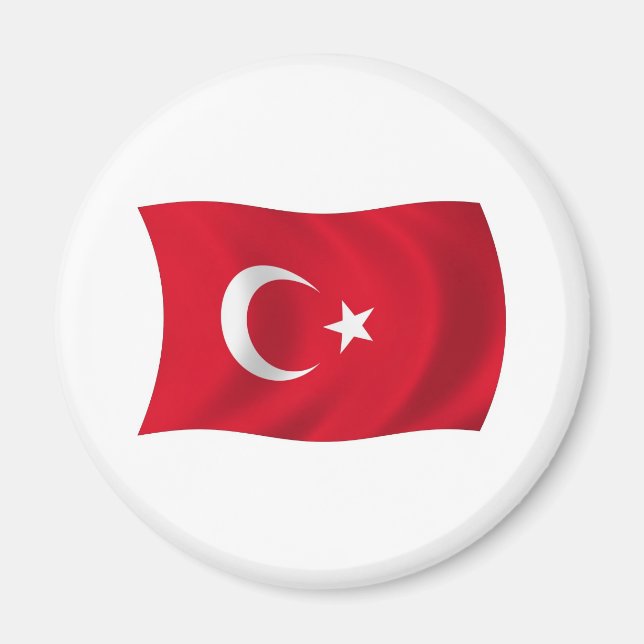 Turkiet Flagga Magnet (Framsidan)