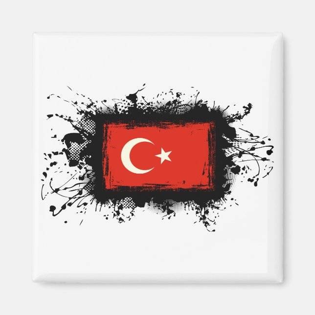 Turkiet Flagga Magnet (Framsidan)