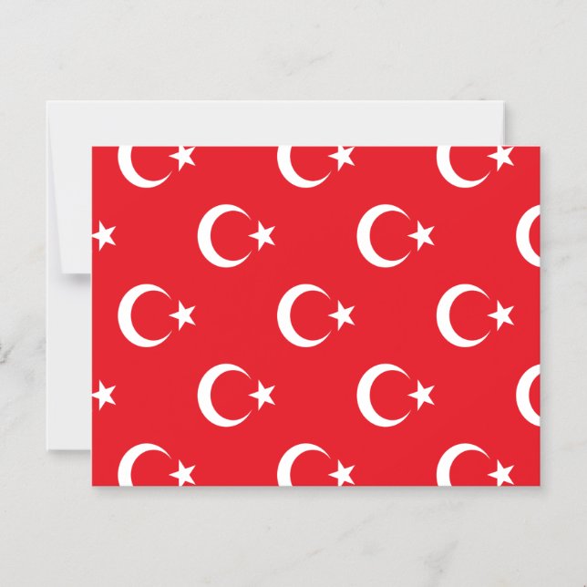 Turkiet Flagga Magnetisk Inbjudningskort (Framsida)