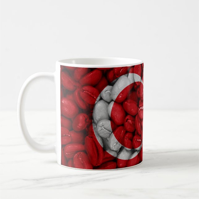 Turkiet-flagga med kaffe kaffemugg (Vänster)