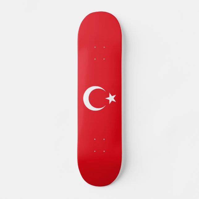 Turkiet flagga mini skateboard bräda 18,5 cm (Framsida)