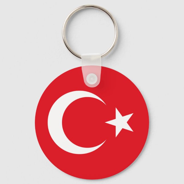 Turkiet Flagga Nyckelring (Framsida)