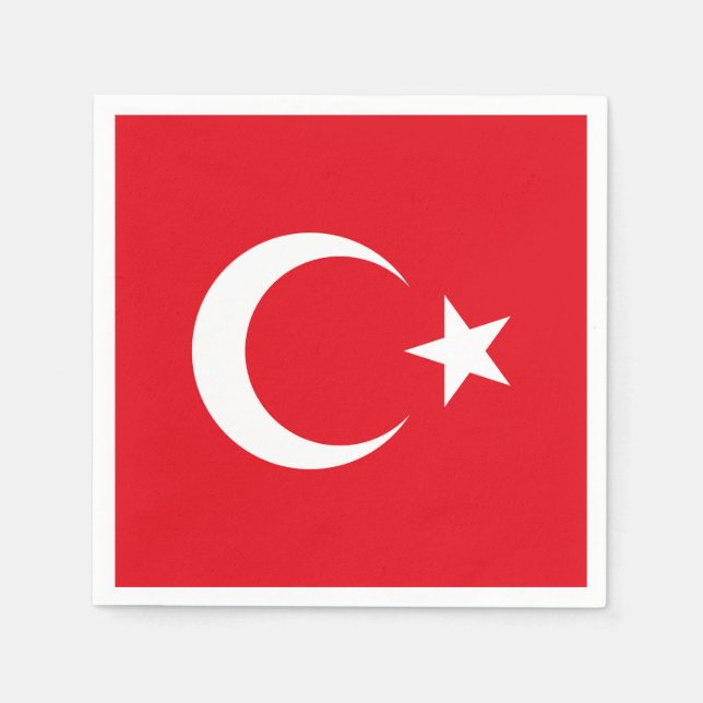 Turkiet Flagga Pappersservett (Framsidan)