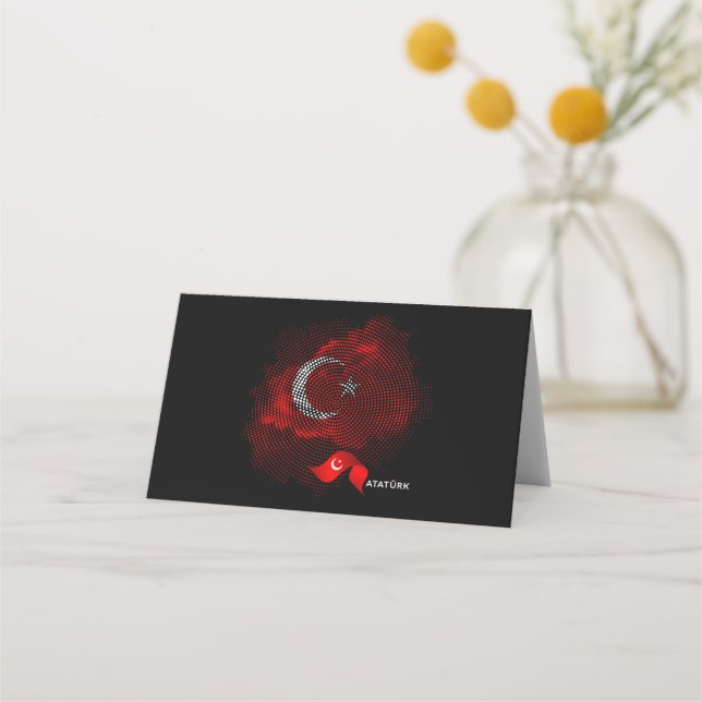 Turkiet flagga placeringskort (Framsida)