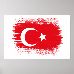 Turkiet flagga poster