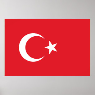 Turkiet Flagga Poster