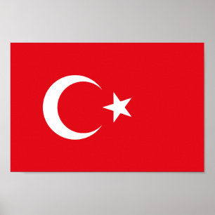 Turkiet Flagga Poster
