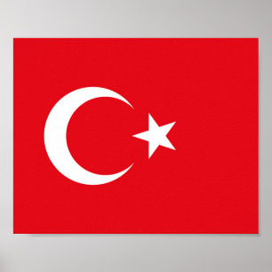 Turkiet Flagga Poster