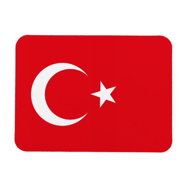 Turkiet Flagga Premium Magnet (Horisontell)