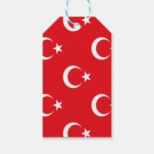 Turkiet Flagga Presentetikett