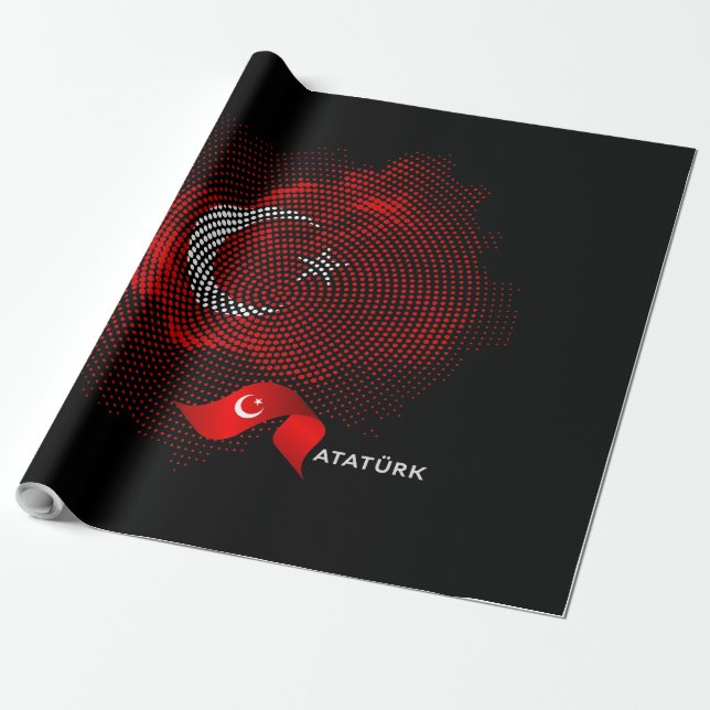 Turkiet flagga presentpapper (Utrullad)