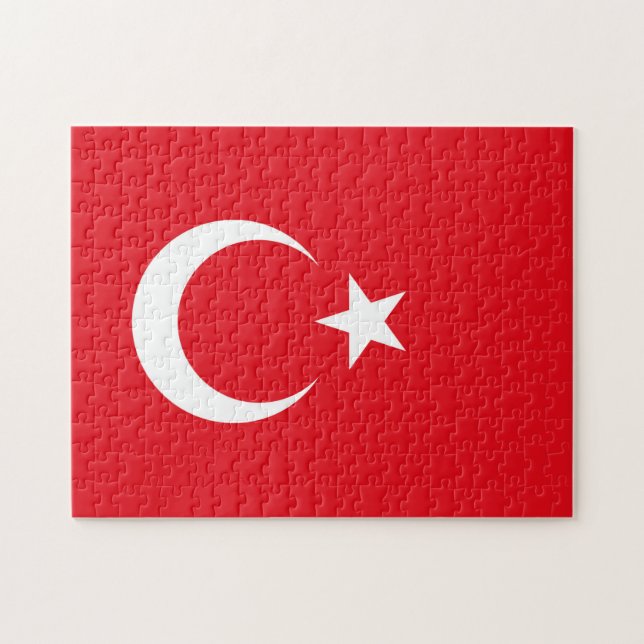 Turkiet Flagga Pussel (Horisontell)