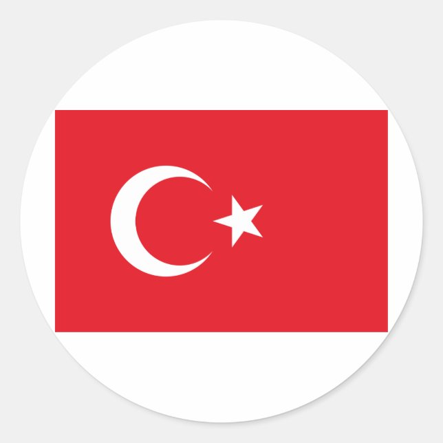 Turkiet Flagga Runt Klistermärke (Framsida)