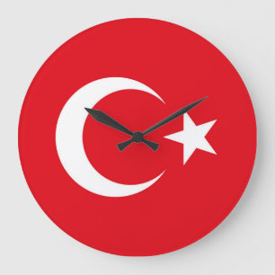 Turkiet Flagga Stor Klocka
