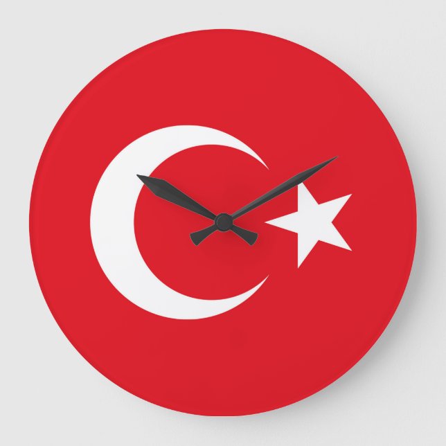 Turkiet Flagga Stor Klocka (Framsida)