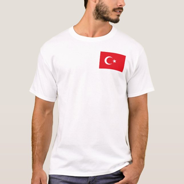 Turkiet Flagga T Shirt (Framsida)