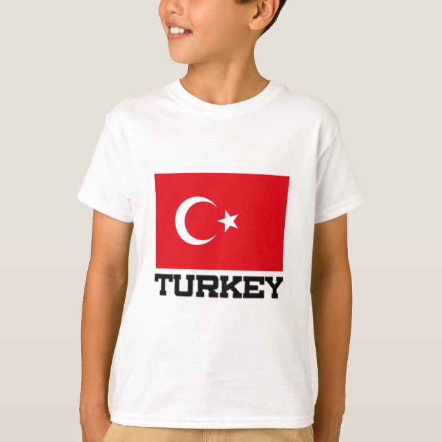 Turkiet Flagga T Shirt (Framsida)