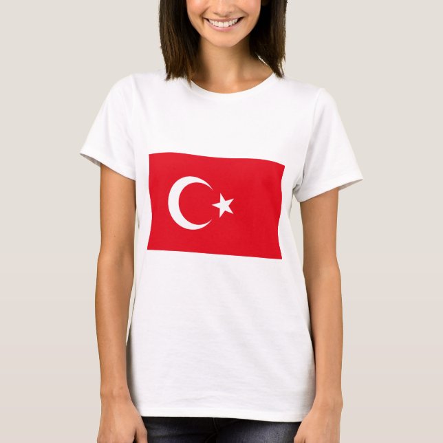 Turkiet Flagga T Shirt (Framsida)