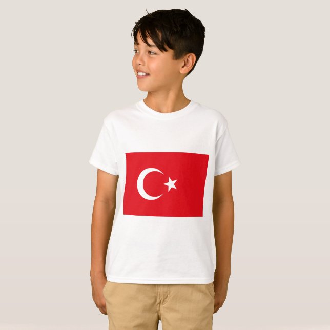 Turkiet flagga t shirt (Hel framsida)
