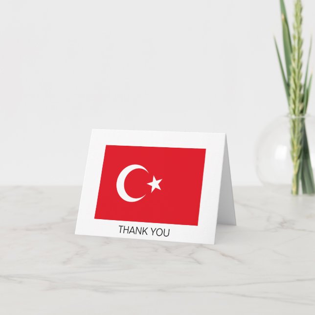 Turkiet flagga tack kort (Framsida)