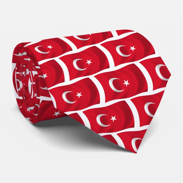 Turkiet Flagga Tie Slips (Rullad)
