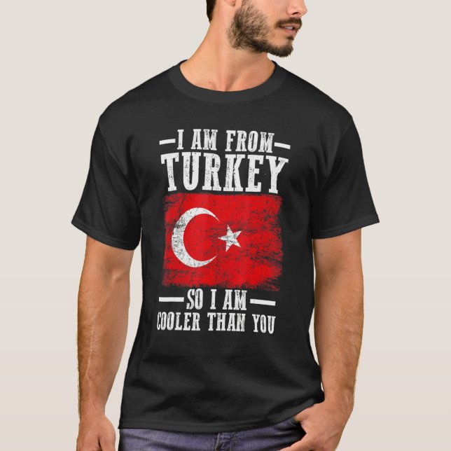 Turkiet Flagga Turkiet T Shirt (Framsida)